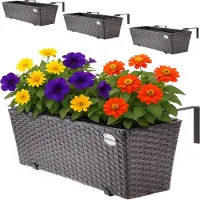 Casaria 4x Jardinière 60x20x19cm brun jardin et balcon