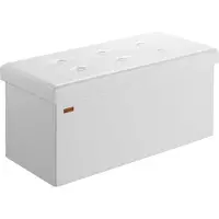 Casaria Banc coffre 80x40x40cm blanc en MDF avec rangement