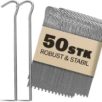 Gardebruk Lot de 50 piquets de fixation tente en acier Ø3,5mm