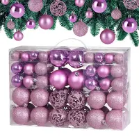 Casaria Lot de 100 boules de Noël roses