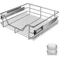 Deuba 2x Tiroir téléscopique rangement pour meuble de 50cm