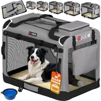 Cadoca Sac de transport pour chien gris XL 82x56x58cm pliable