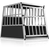 Cadoca Cage de transport pour chiens aluminium L 90x66x72cm