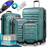 Monzana Set de valises rigides Baseline 4 pcs Vert ABS Accessoires