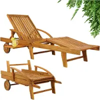 Casaria Transat de jardin Tami Sun 200cm en bois d'acacia