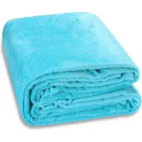 Monzana Couverture polaire premium bleu clair 200x150 cm