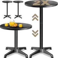 Casaria Bartable - Lot de 2 ronds réglables 70cm 115cm -Noir