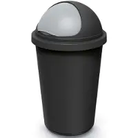 Monzana Poubelle noir/gris plastique 50L