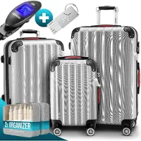 Monzana Ensemble de valises rigides Baseline 3 pièces Argent ABS Accessoires