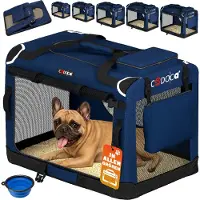 Cadoca Sac de transport pour chien bleu M 60x42x44cm pliable