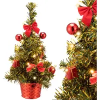 Casaria Sapin de Noël artificiel décoré 36 cm avec minuteur