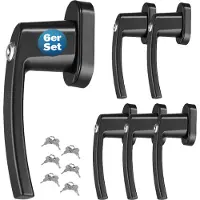 Monzana Poignée de fenêtre verrouillable 6 pcs Noir