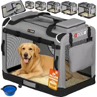Cadoca Sac de transport pour chien gris XXXL 101x70x70cm pliable