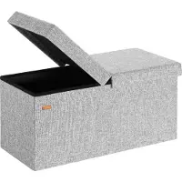 Casaria Banc coffre gris clair 100L 80x40x40cm pliable
