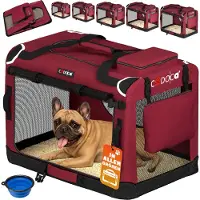 Cadoca Sac de transport pour chien rouge M 60x42x44cm pliable