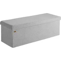Casaria Banc Gris Cordon 114x38x38cm MDF pliable