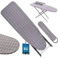 KOTARBAU Planche à Repasser Pliable Table à Repasser 118 x 36 cm Jeannette Repassage Manches Repose-Fer Réglable en Hauteur Housse Grise