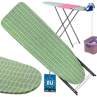 KOTARBAU Table à Repasser Planche à Repasser Pliable 118 x 36 cm Table a Repasser Pliable avec Support pour Fer Carreaux Verts