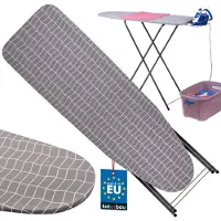 KOTARBAU Table à Repasser Planche à Repasser Pliable 104 x 30 cm Table a Repasser Pliable avec Support pour Fer Carreaux Gris