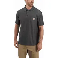 Carhartt Midweight S/S Pocket Polo T-Shirt, Couleur:anthracite, Taille:S