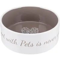 Trixie Ecuelle Céramique Pet's Home - 1,4 L/Ø 20 Cm, Crème/Taupe