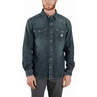 Carhartt Montana Relaxed Fit Denim Long-Sleeve Snap Front Chemise Taille