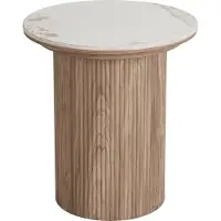 Ebuy24 Isa table basse table d’angle Ø45 cm céramique blanche.