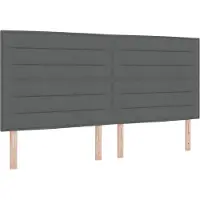 vidaXL , tête de lit, gris foncé, tissu