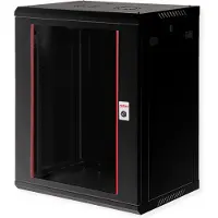 Roline 19-Zoll Wandgehäuse Basic Plus 18HE (18 HE, Rack 19 pouces), Armoire serveur, Noir