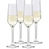 Alpina Flûtes à champagne 22cl Set de 4 flûtes - Convient aussi comme flûtes à cava et à prosecco - Set de verres à boire - Verre résistant au lave-vaisselle