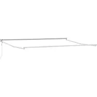 vidaXL Structure de parasol télescopique blanche 450 x 300 cm en aluminium