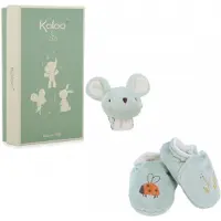 Kaloo Sound Wristband & Slippers Mouse Teddy Gris Enfants