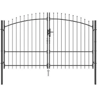 vidaXL Porte de Jardin avec verrouillage Gris 175 x 300 cm Acier