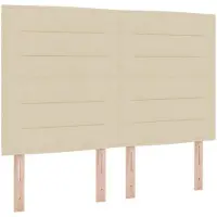 vidaXL Tête de lit LED avec bandes lumineuses LED Crème 144 cm Tissu