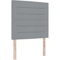 vidaXL Tête de lit LED avec bandes lumineuses LED Gris clair 100 cm Tissu