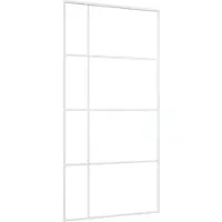 vidaXL Porte coulissante verre ESG et aluminium mat 102,5x205 cm blanc