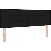 vidaXL Tête de lit LED avec bandes lumineuses LED Noir 160 cm Tissu