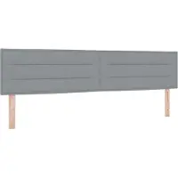 vidaXL Tête de lit LED avec bandes lumineuses LED Gris clair 200 cm Tissu