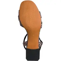 Marco Tozzi Sandales pour femme en textile, à lanières croisées et talon bloc, modèle 2-28387-44, pointure : 38 EU, couleur : marron