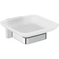 Ideal standard - Standard Iom Square - Porte-sévon Avec Support, Verre Mat / Chrome E2201aa
