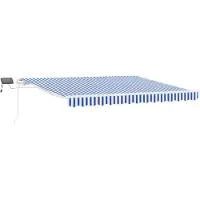 vidaXL Store rétractable bleu et blanc 350 x 250 cm