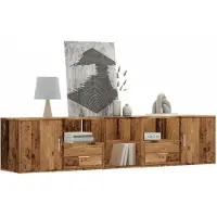 vidaXL Étagère d'angle aspect bois ancien 200x40x45 cm Matériau dérivé du bois