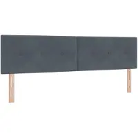 vidaXL Tête de lit LED avec bandes lumineuses LED gris 180 cm velours