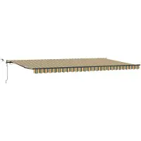 vidaXL Tringle à linge rétractable, vert et jaune, 600 x 300 cm, polyester