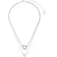 GUESS Beloved Two Hearts Necklace Argenté Femme