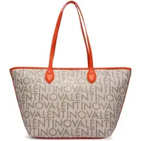 Valentino Sac à bandoulière pour femme, beige, avec deux anses et une fermeture éclair ornée du logo