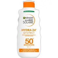 Garnier Ambre Solaire Hydra 24H Protect Lotion Sunscreen SPF 50+ 175ml - Non gras - résistant à l'eau - Vitamine Cg - Protège et hydrate
