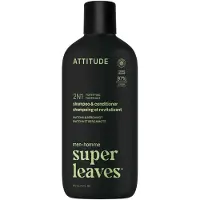 Attitude One Super Leaves Matcha & Bergamot shampoing et après-shampoing 2 en 1 pour homme 415 ml