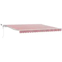 vidaXL Tringle à linge rétractable, rouge et blanche, 400 x 350 cm, en polyester