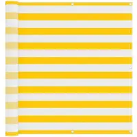 vidaXL Brise-vue pour balcon, jaune et blanc, 110 x 700 cm, tissu Oxford